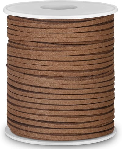 Lederen koord, plat suède koord, kunstlederen koord, dun lederen kant voor armbanden, kettingen, sieraden maken en kunstambachten (2,7 mm bruin)