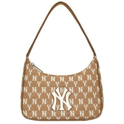 MLB Sports Oud Bloemenlogo Volledig Logo Polyester Onderarm Tote Schoudertas Regulier Dames tassen Beige 3ABQS011N-50BGS Beige beige