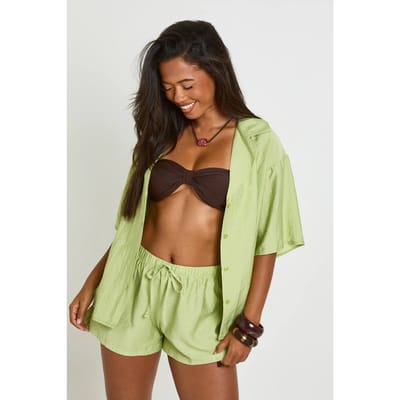 boohoo Dames Linnen-look Strandshort | Verstandig | Maat: 40