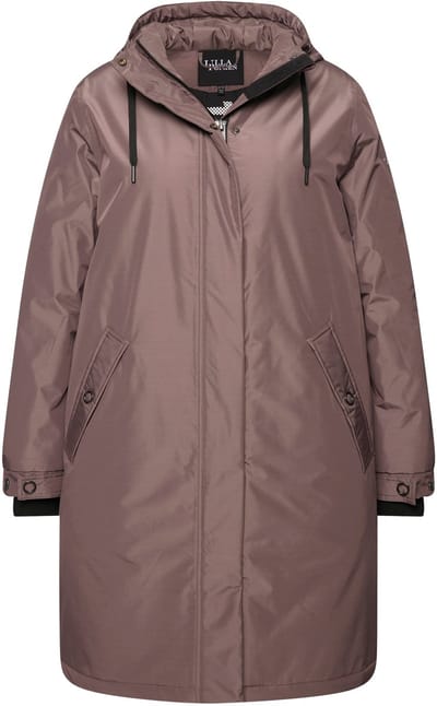 Ulla Popken - Dames - HYPRAR functionele jas A-lijn gerecycled 2-weg rits - Taupe - Maat 42+