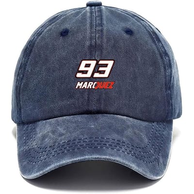 Casquette de baseball en coton délavé vintage personnalisée Casquette délavée pour hommes femmes 93 Marquez Casquette de camionneur unie Chapeau de soleil décontracté pour sports de plein air blue