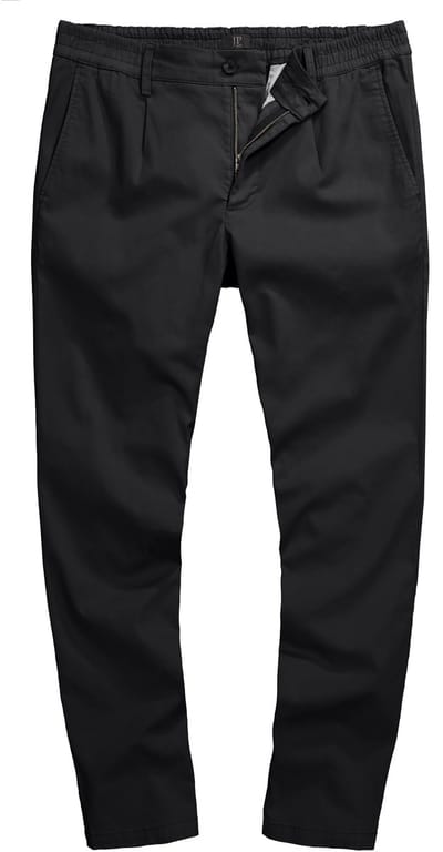 JP 1880 - Heren - Chino FLEXNAMIC® elastische band plooien moderne straight-Fit - Zwart - Maat 70