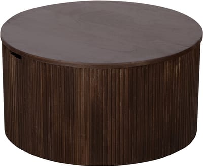 Lewis & Loft Salontafel Lonne - FSC® mangohout - Met opbergruimte - ⌀70 cm – Walnoot bruin