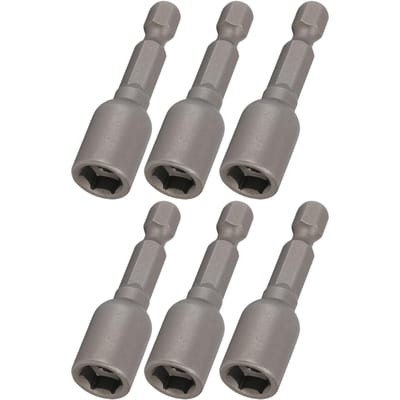 10 stuks Kracht Dopsleutel Zeskant Magnetische Bitset Dop Slagboorbits M8x48mm 14in SchachtGrijs
