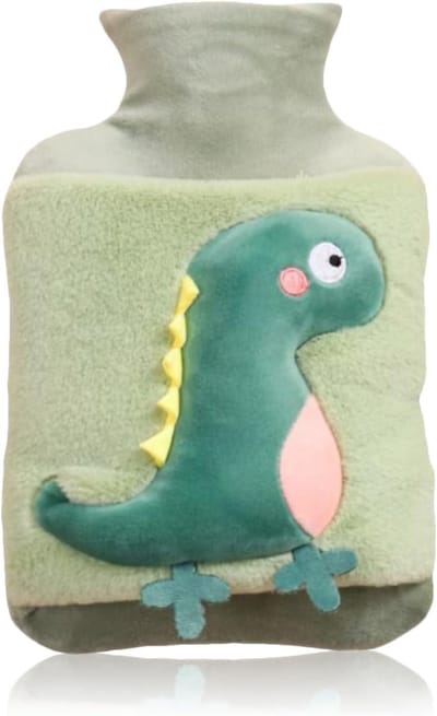 Dik Pluche Warmwaterkruik voor Kinderen en Volwassenen - Schattige Dinosaurus, Veilig en Lekvrij, Perfect als Kerstcadeau