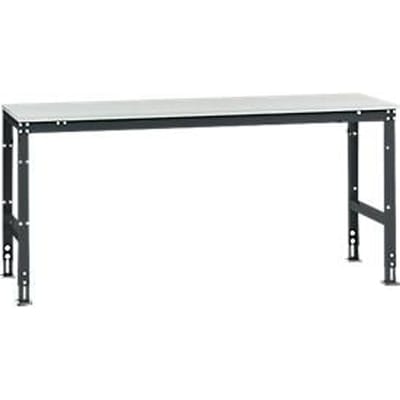 Manuflex basistafel UNIVERSAL Standaard, tafelblad melamine, 2000 x 800, antraciet