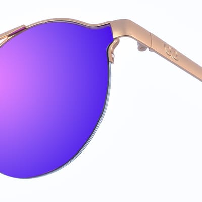 FIOROTTO unisex metalen zonnebril, ronde vorm