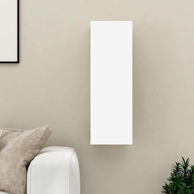 vidaXL - Tv-meubel - 30,5x30x90 - cm - bewerkt - hout - wit