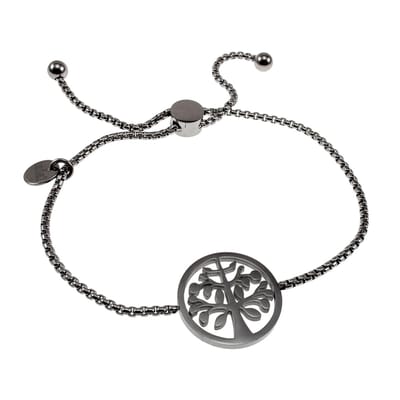 15cm tot 20cm Armband Dames - Gepolijst RVS - Armband met Schuifsluiting - Jasseron Schakelarmband met Levensboom