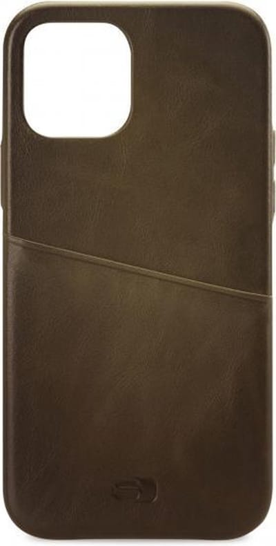 Senza Desire Cardslot Echt Leer Bookcase voor de iPhone 12 Mini - Burned Olive