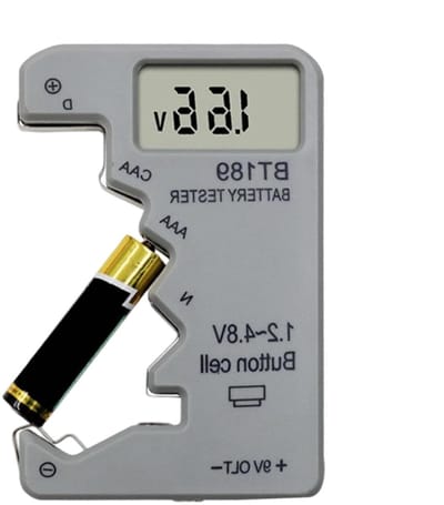 Batterijtester - Energie meter - Batterijen controleren - Lekvrije check - 9.2 x 6.3 cm - Zwart