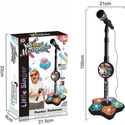 Kinder Microfoon Karaoke Speelgoed met Verstelbare Standaard, Verjaardagscadeau Voor Meisjes Jongens, Kinderfeestje Bezigheid Karaoke Machine zwart