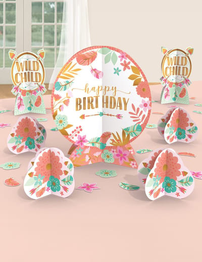 AMSCAN - Set 27 Boho Verjaardag Tafeldecoraties van Karton