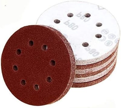 Schuurschijven Set - Schuurpapier Rond - Meubels Polijsten - 8 Gaten Systeem - 125mm 20 Stuks - Rood