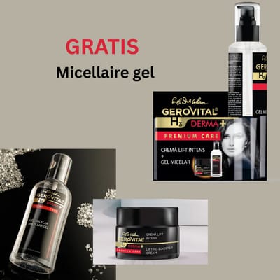 GIFTSET kerst cadeautje : Lift Intense Crème – Liftend effect, stevigheid en elasticiteit + Gratis Micellair Gel Premium Care, 50 ml + 150 ml, Gerovital Derma Premium Care