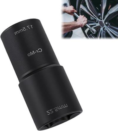 Dual Impact Connector voor 1/2" Aandrijving, 17.5mm & 22.5mm Wielmoer, 6-Punts CR-MO Steeksleutel en Moer Sockets voor Ford en Land Rover