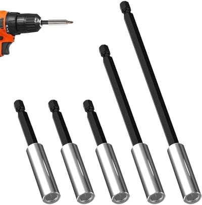 Set van 5 Magnetische Bit Houder Extensies van 60mm, 100mm en 150mm voor Precisie Boren en Verbeterde Grip