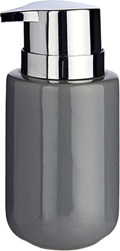 Berilo zeeppompje/dispenser - keramiek - grijs zilver - 350 ml - toilet/badkamer/keuken - lotionpompje