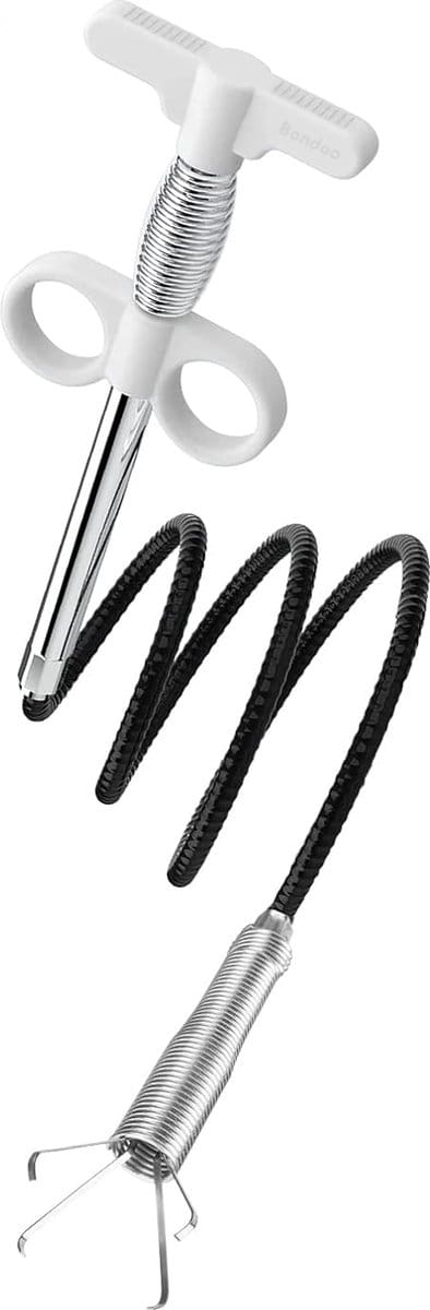 Bondoo Ontstoppingsveer 160 cm - Geschikt voor Douche, Keukenafvoer, WC & Wasbak - Gootsteenontstopper - Rioolreinigersveer - Afvoer Ontstopper - Rioolveer - Drain Cleaner - Rioolontstopper