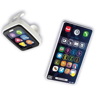 Téléphone et Montre - KD - Mon Téléphone et sa Montre Fitness - Imitation réaliste pour les tout-petits black