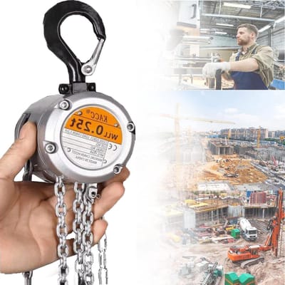 Handmatig Kettingblok - Takel Hefkraan - Zware Lasten Hefen - Commerciële Kwaliteit Staal - 500 kg x 3 m - Zilver