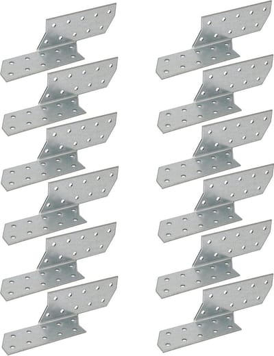 Sparrenankers Set - Houtverbinders Hoek - Dakconstructie Versterken - Verhoogt Windweerstand - 170 x 40 mm - Zilver