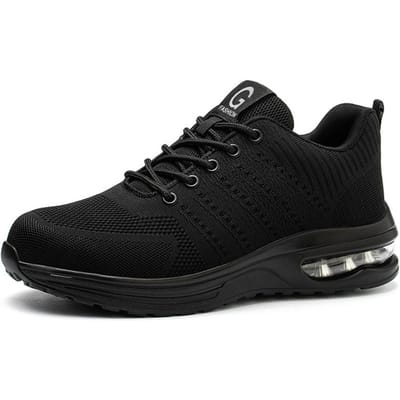 Ademende werksneakers Dames Veiligheidsschoenen Heren Lichtgewicht Anti-Smash Werkschoenen Laarzen Dames Beschermende schoenen met stalen neus Dames 36 black