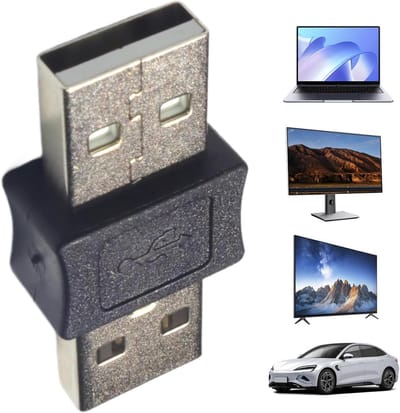 USB Adapter - Connector Koppeling - Data Overdracht - Rechte Hoek - Compact Formaat - Zwart
