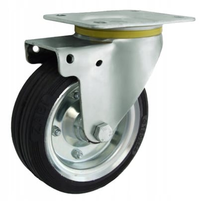 Zwenkbaar Rubber Wiel fi 160 - 220 kg Draagvermogen