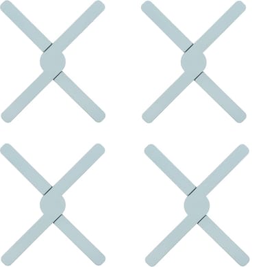 Krumble Pannenonderzetter - Opvouwbare Siliconen pannenonderzetter - Pan onderzetter - Pannenrooster - Opvouwbaar - Set van 4 - Blauw