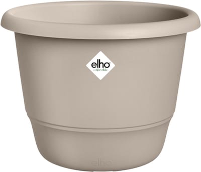 Elho Amiga Rond 40 - Bloempot voor Binnen & Buiten - 100% Gerecycled Plastic - Ø 39.0 x H 29.3 cm - Paddenstoel beige