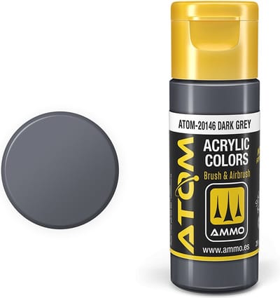 AMMO by Mig Jimenez Hobbyverf Acrylverf - MIG 20146 ATOM - Dark Grey - Acryl - 20ml Verf flesje - 20 ml