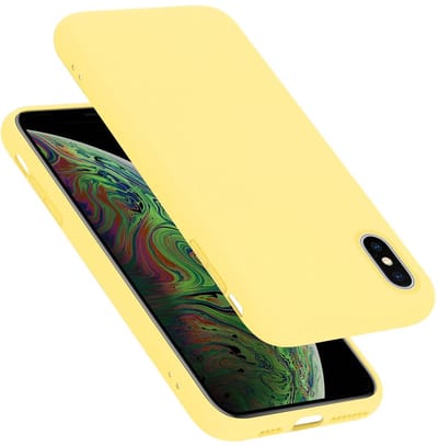 Cadorabo Hoesje geschikt voor Apple iPhone XS MAX in LIQUID GEEL - Beschermhoes gemaakt van flexibel TPU silicone Case Cover