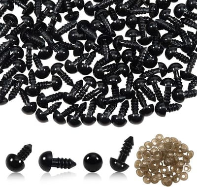 50 Stuks Veiligheidsogen voor Poppen - 10mm Plastic Ogen met Wasringen voor Creatieve Projecten