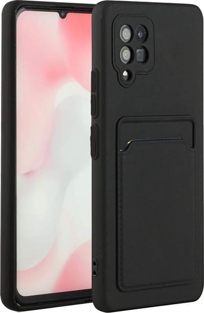 Hoesje Geschikt Voor Samsung Galaxy A32 Hoesje met pasjeshouder Zwart - Hoesje Geschikt Voor Samsung Galaxy A32 5G hoesje Soft silicone colour case met kaarthouder