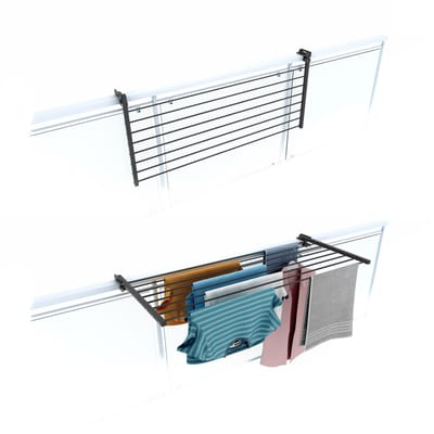 Foxydry Duo 102 cm balkon droogrek - antraciet - rechthoekige reling