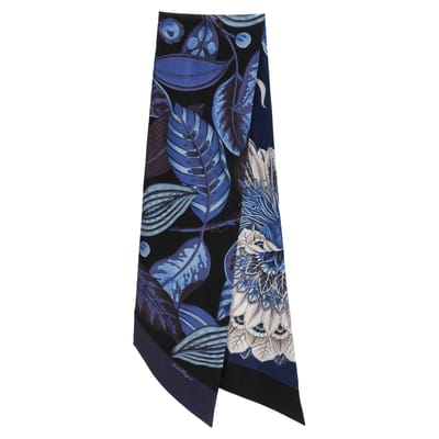 Ferragamo Gedrukt Mini Bandeau in Blauw Zijde