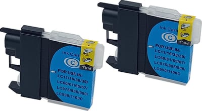 KATRIZ® huismerk inkt voor|Brother /LC980/LC985/LC1100/LC1100HC|19ml | ( 2stuks)