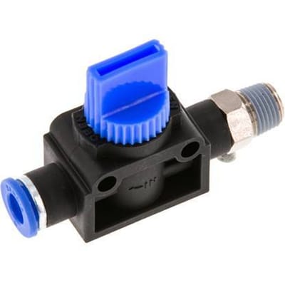6 mm - R1/8'' Kunststof/Messing 3/2-Weg Handafsluiter Ontluchting aan Buiszijde