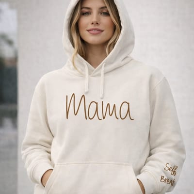 Dames hoodie mama met kindernaam of kindernamen op de mouw-Maat M
