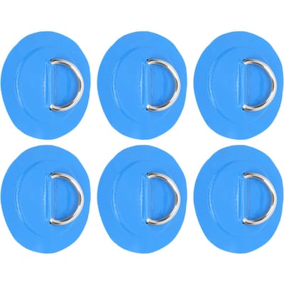 6 Pièces Patch Anneau en D PVC Ensemble Corde Élastique Patch Anneau en D Acier Inoxydable Ensemble Corde Bungee Bleu