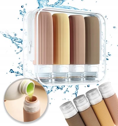 Reisflessenset 4x90ml - Siliconen Lekvrije Toiletartikelen Houder