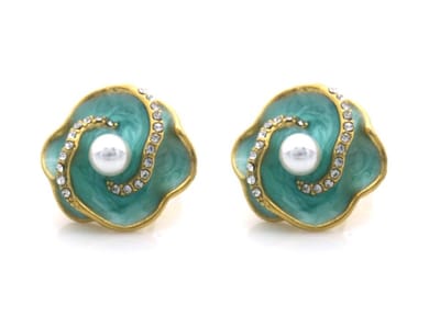 Oorbellen - oorstekers – 1,2cm - RVS - roestvrij staal - goudkleurig - groen - sieraad - accessoire - cadeau - geschenk - feest – feestdagen