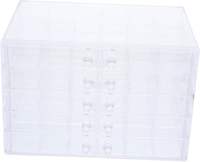 Opbergdoos Met Lades - Organizer Bak - Nail Art Opslag - Transparant Design - 23 cm Breed - Transparant