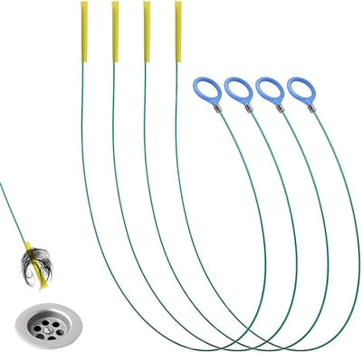 Buisreinigingsveer Set - Afvoer Ontstopper - Verstopte Afvoeren - Flexibel Ontwerp - 90 cm Lengte - Groen