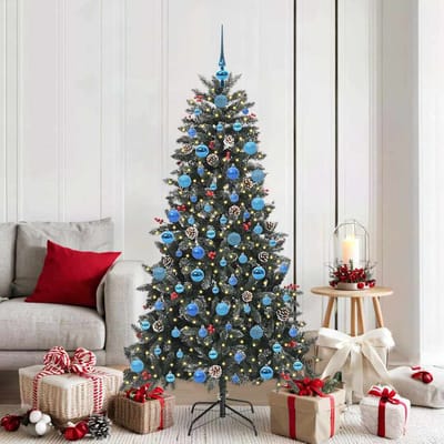 vidaXL - Kunstkerstboom - Groen - 180 - cm - PVC - en - Plastic - en - Staal