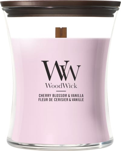 WoodWick Hourglass - Cherry Blossom & Vanilla - Medium Geurkaars - 60 branduren