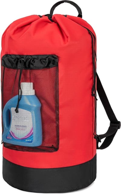 Grote Waszak van 90 Liter, Waterdicht en Vouwbaar, Ideaal voor Thuis, College en Sport, Met Verstelbare Schouderbanden