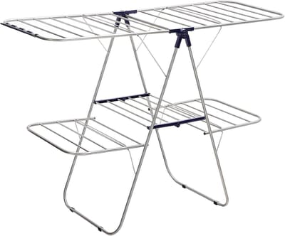 Droogrek - Inklapbaar wasrek voor binnen en buiten - Staand droogrek met vleugels - Ruimtebesparend en lichtgewicht - Voor kleine en grote wasjes - Perfect voor appartementen, balkon en studentenkamer - Snel opvouwbaar - Wasdroogrek voor huishoudelij