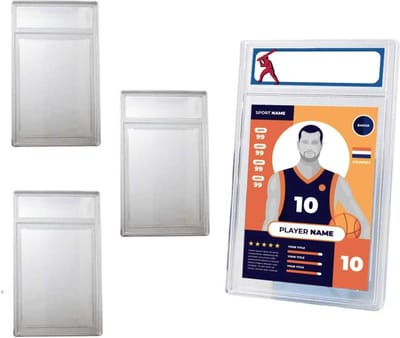 3 Stuks - Krasbestendige Kaarthouder voor Ruilkaarten - Professionele Verzamelkaarten Beschermer - Acryl Graded Card Slab Sleeves met Labelpositie, Perfect voor Opslag en Display -Ideaal voor Verschillende Kaartformaten